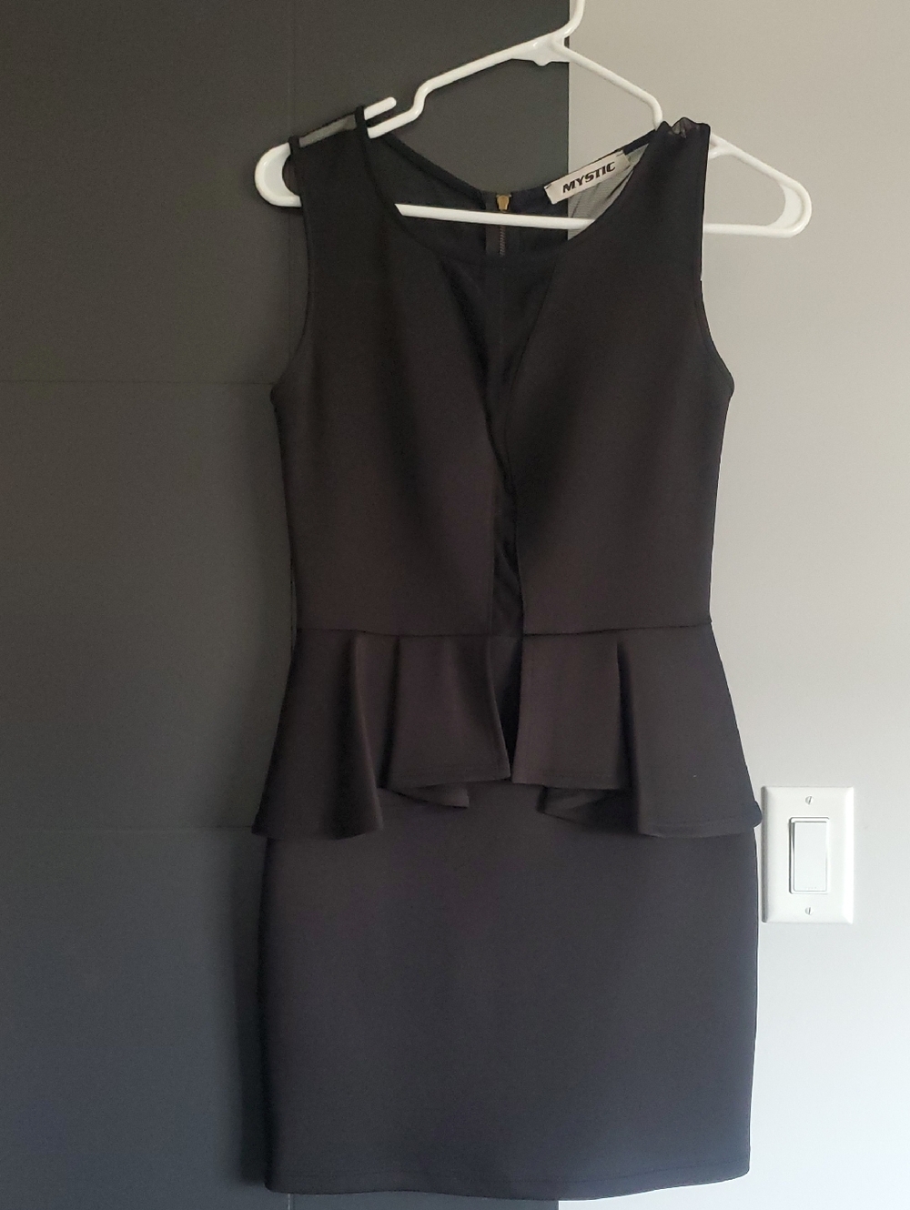 Mystic Black Peplum Mini Dress